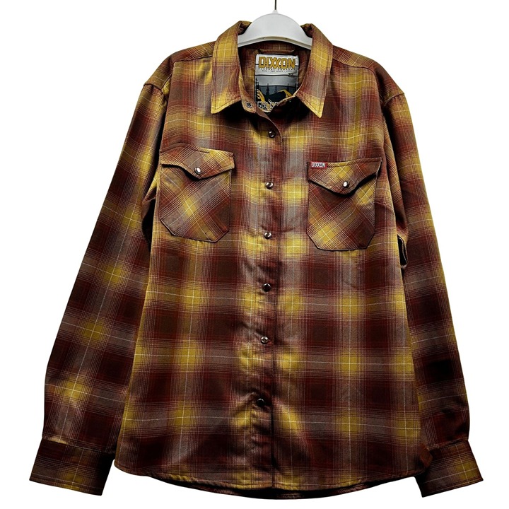 Dixxon Flannel Mens Goldfield Button Down Shirt Size XL Brown Orange