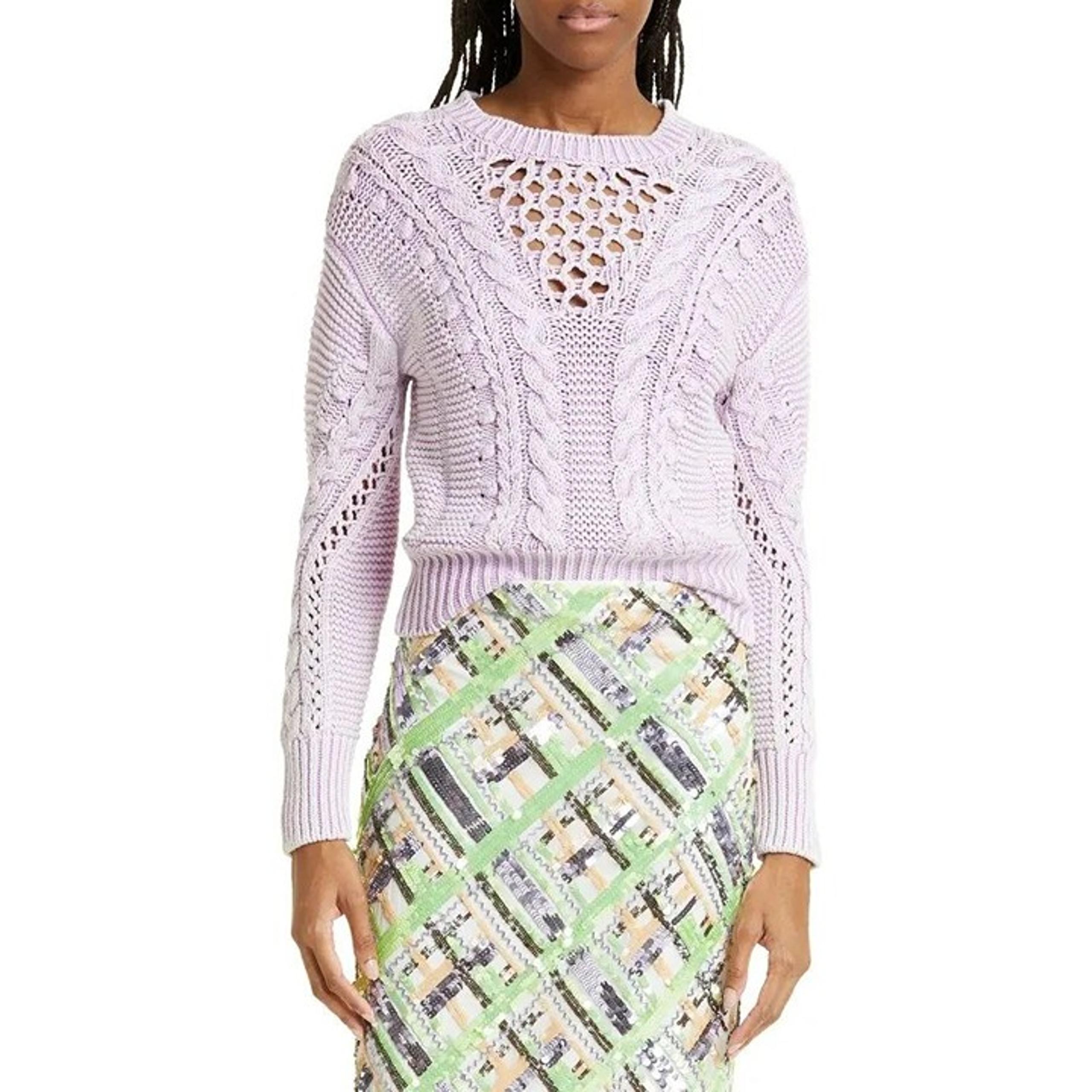 Veronica Beard Lilac Eleonor Cotton Crewneck Sweater Size Small Womens ($398)