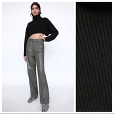 NWT. Zara Black Knit Cropped Sweater. Size L.