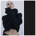 NWT. Zara Black Knit Cropped Sweater. Size L.