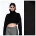 NWT. Zara Black Knit Cropped Sweater. Size L.