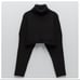 NWT. Zara Black Knit Cropped Sweater. Size L.