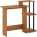 Laptop Notebook Computer Desk with Square Shelves, Light Cherry/Black