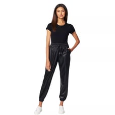 NWT Blank NYC Womens Size Small Black Faux Leather Night Crawling Joggers Pants