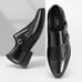US8 CHAMARIPA height increase oxford 7cm/2.76 black Elevator double monk Shoes