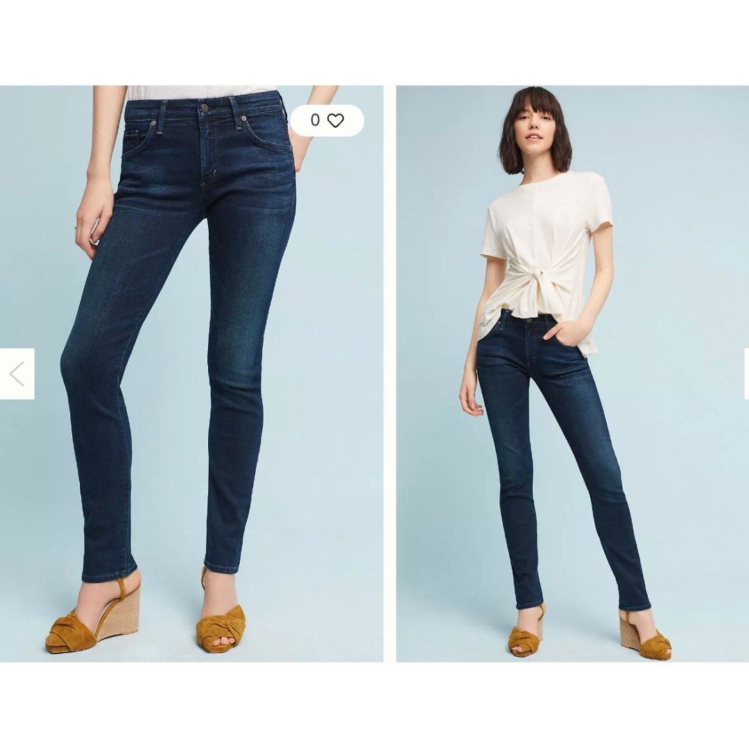Citizen Of Humanity Arielle Dark Wash Mid-Rise Slim Jeans Size 29 ANTHROPOLOGIE