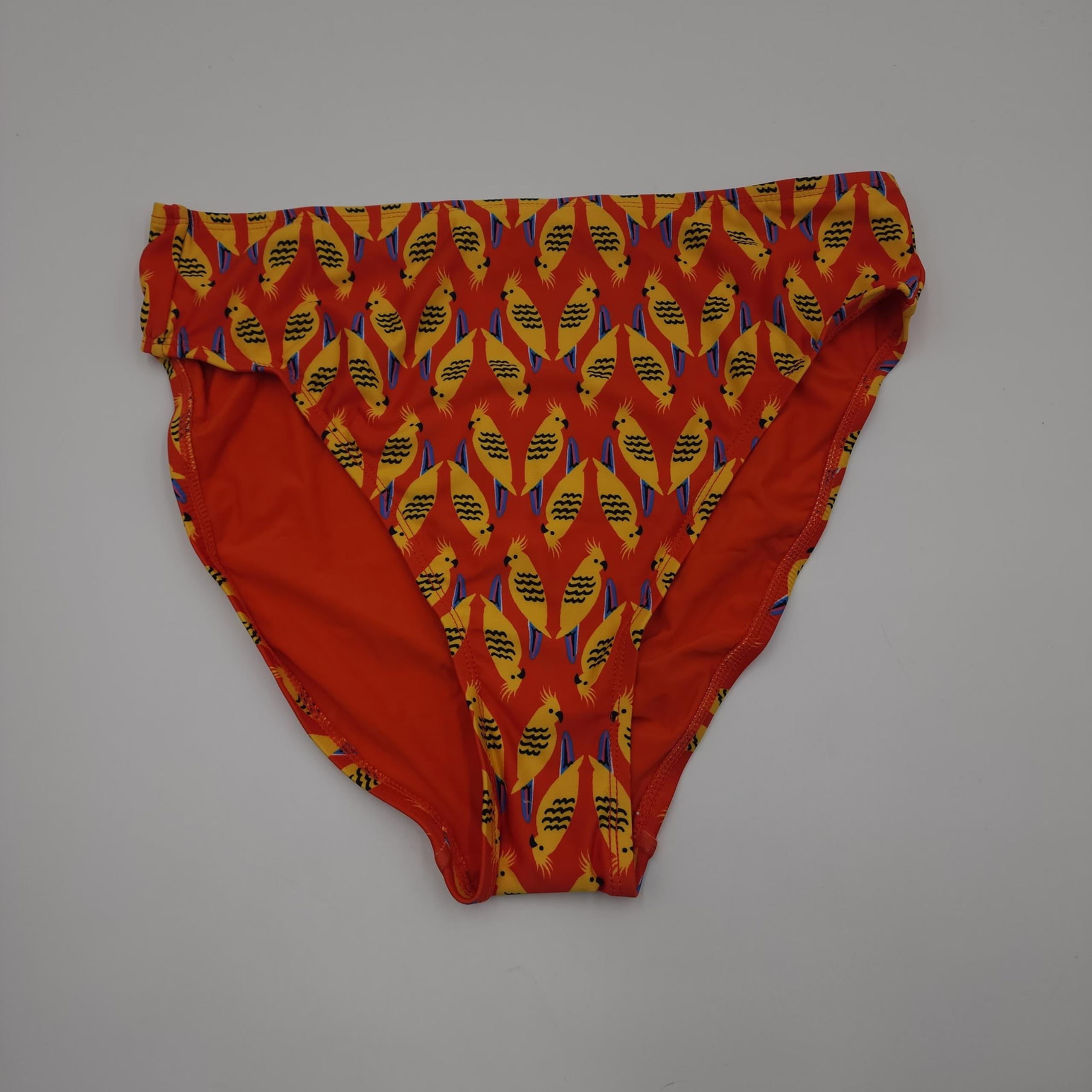 Modcloth The Franky High-Waisted Bikini Bottom in Orange Birds Size 1X