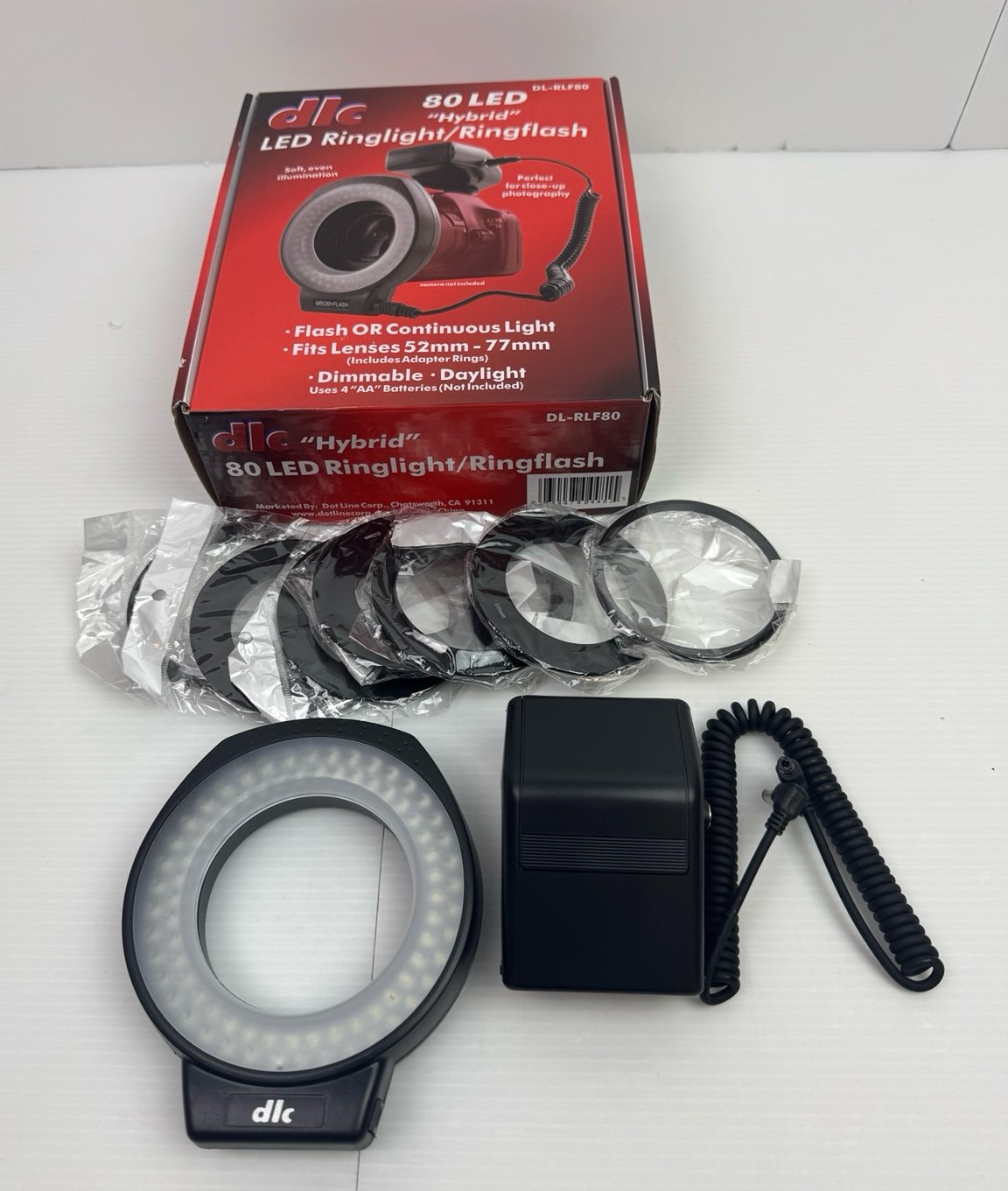 DLC DL-RLF80 LED Hybrid Hybrid  Ringlight And Flash Open Box