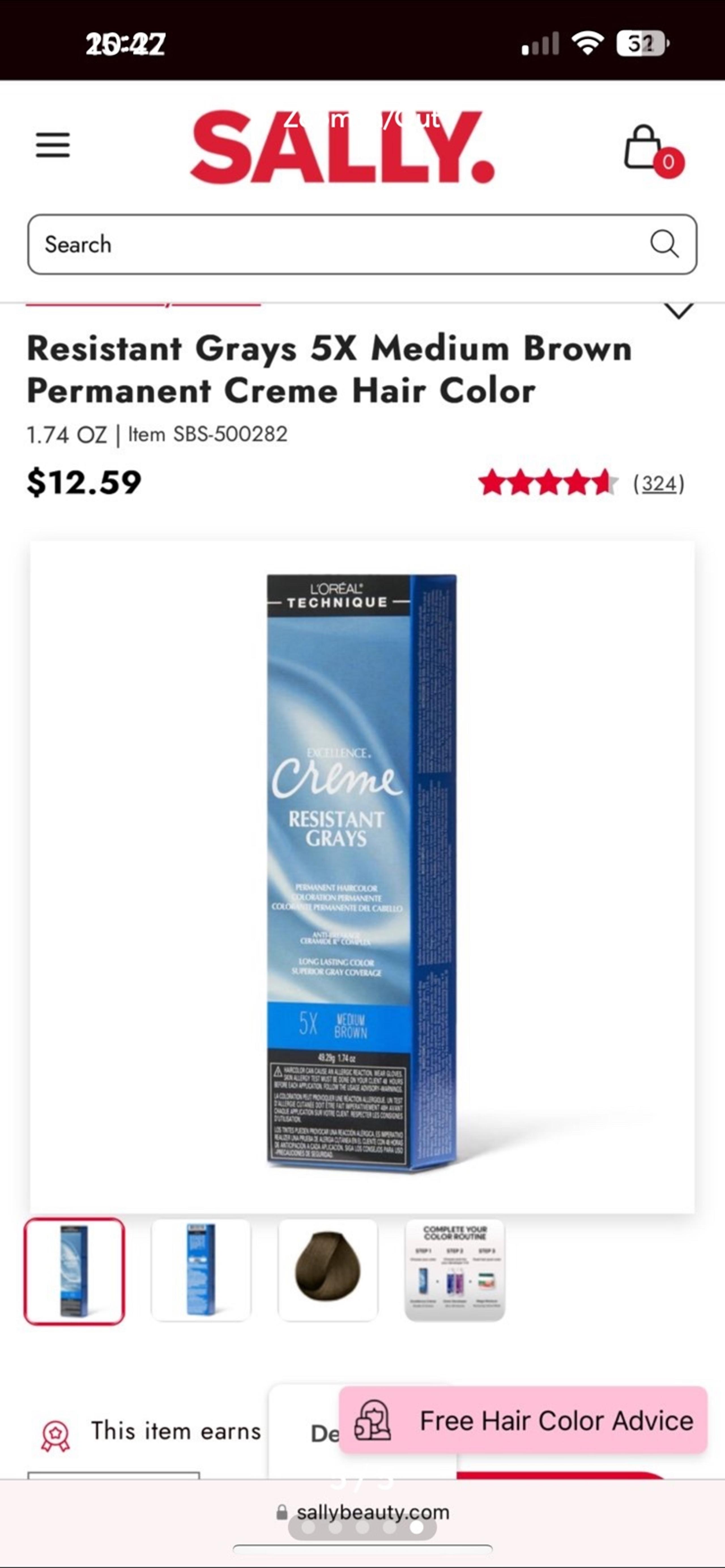 Loreal technique exellence cream permanent hair color 5 medium brown x 4