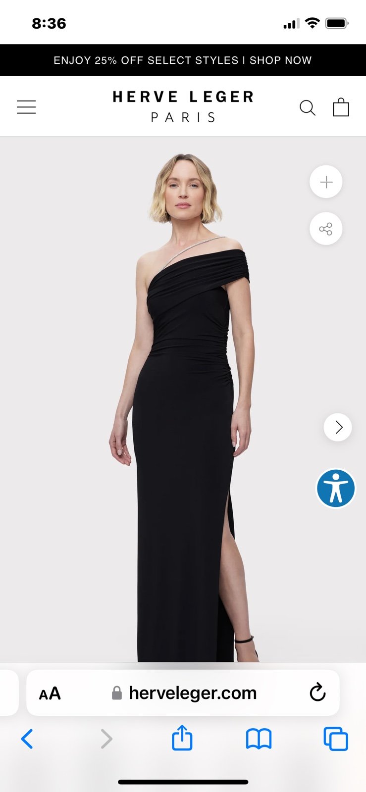 HERVÉ LÉGER The Olivia Crystal Trim Gown