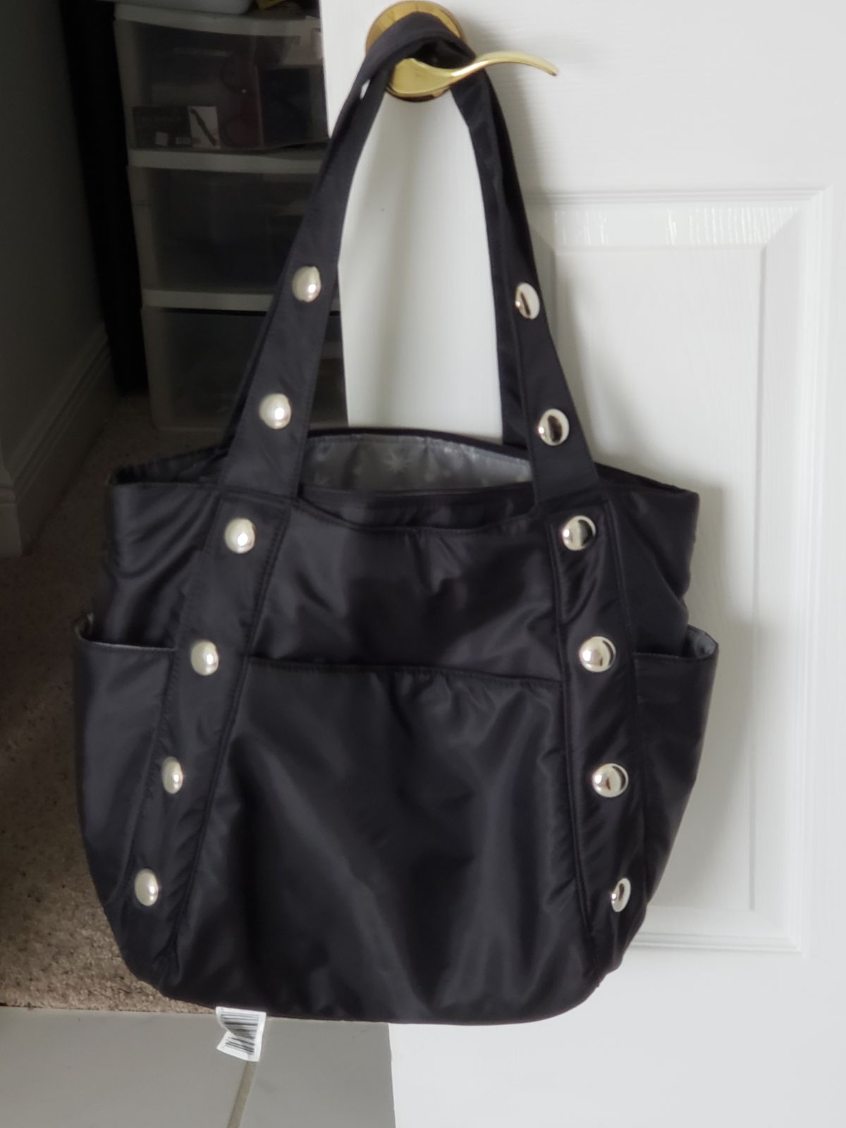 Heidi Klum metal studded diaper bag