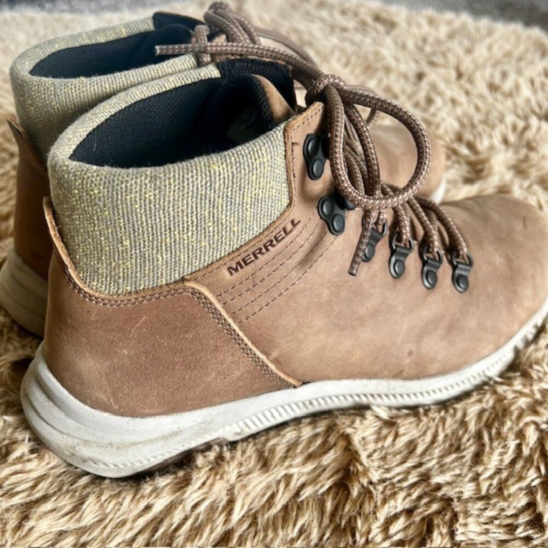 Merrell womens Ontario mid hiking boot Vibram sole waterproof leather cushioned
