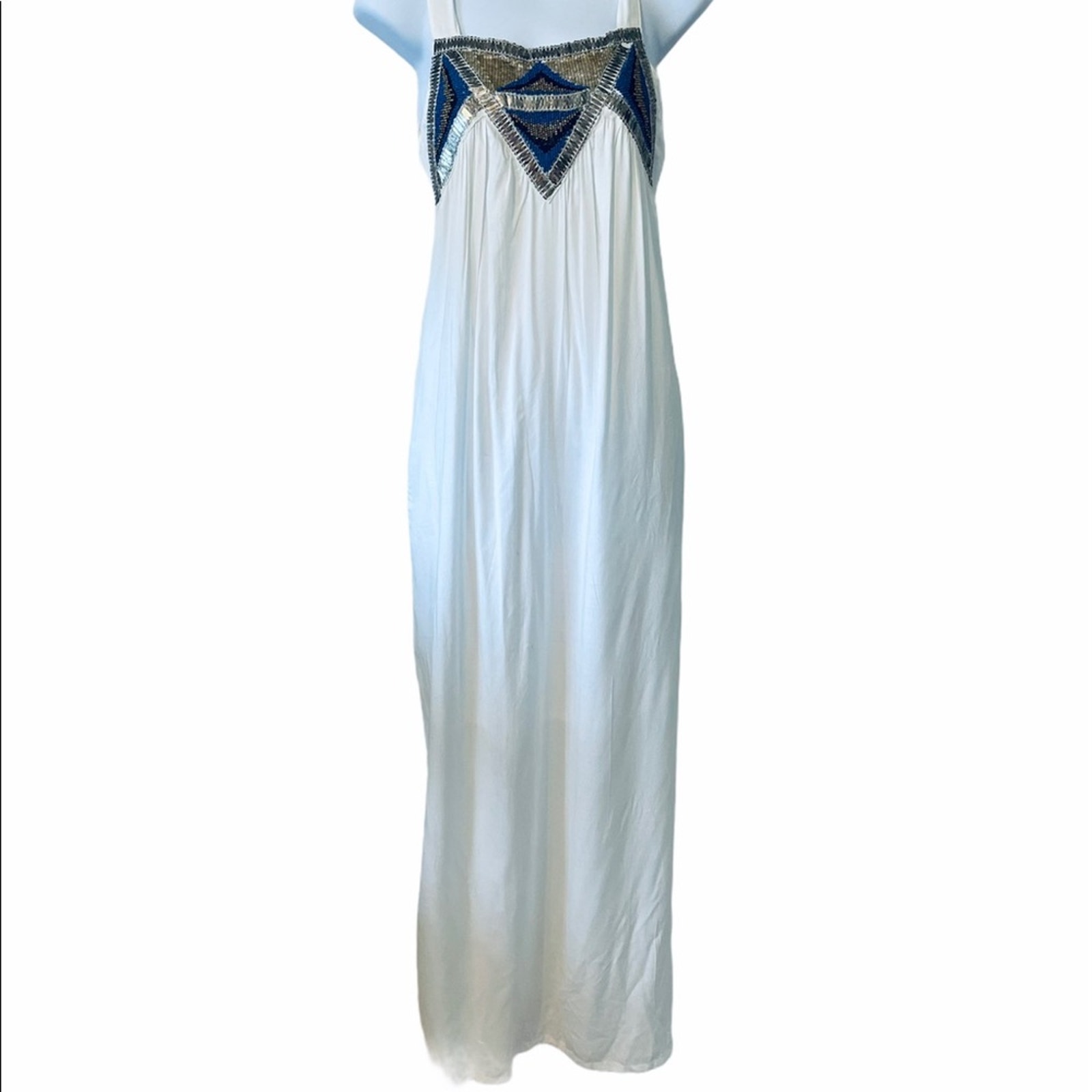 NWT Wayan natural wear beaded maxi dress