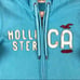 Hollister Co. Light Blue Dual Zip Logo Hoodie