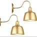 Set of 2 Wall Sconces Battery Operated Wireless Lighting Gold Metal Rechargeable