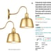 Set of 2 Wall Sconces Battery Operated Wireless Lighting Gold Metal Rechargeable