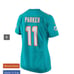 NWOT Women's Nike DeVante Parker 11 Aqua Miami Dolphins New 2018 Game Jersey M