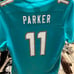 NWOT Women's Nike DeVante Parker 11 Aqua Miami Dolphins New 2018 Game Jersey M
