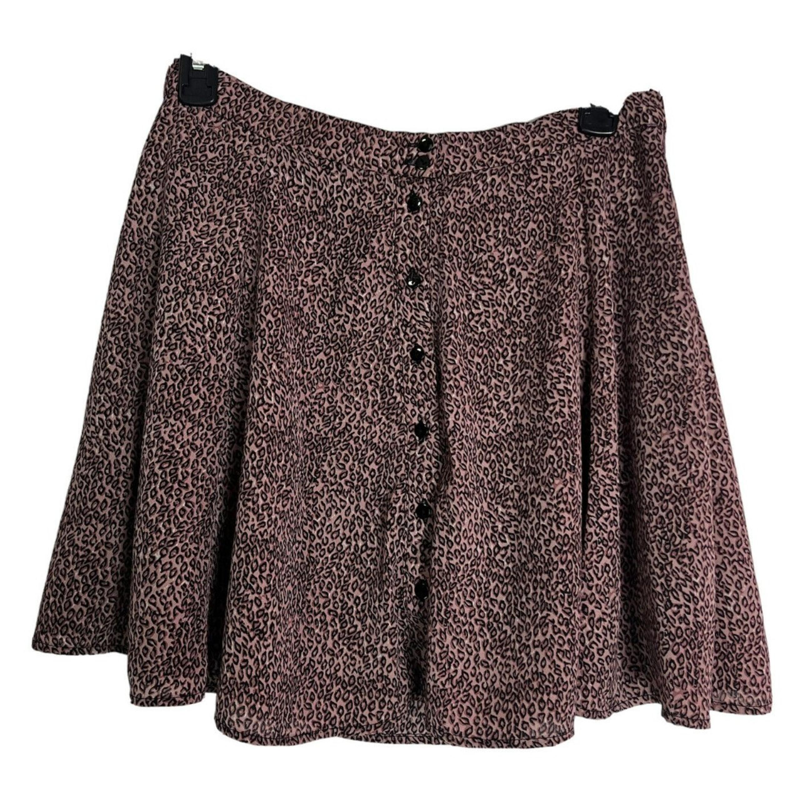 Urban Outfitters Pink Leopard Animal Print Skater Circle A-Line Short Skirt M
