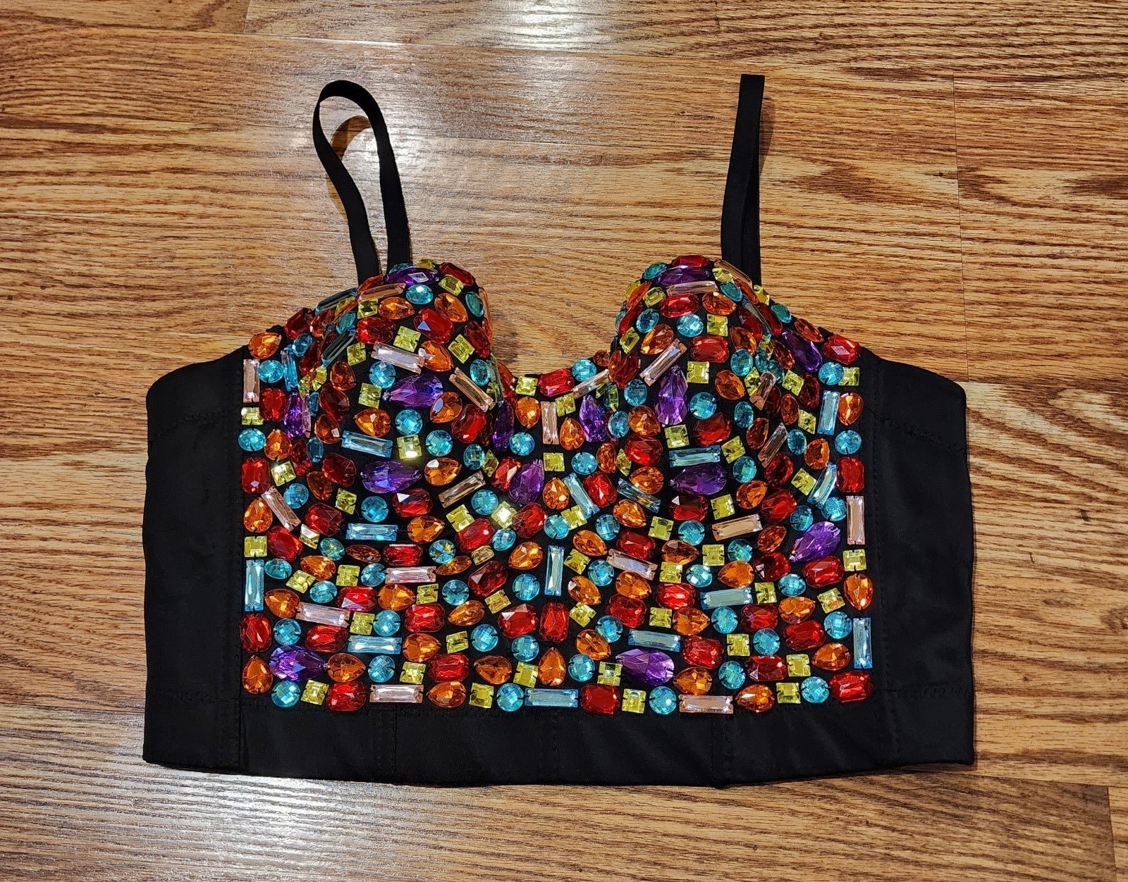 Rhinestone Bedazzled Bustier Corset Costume Size XL