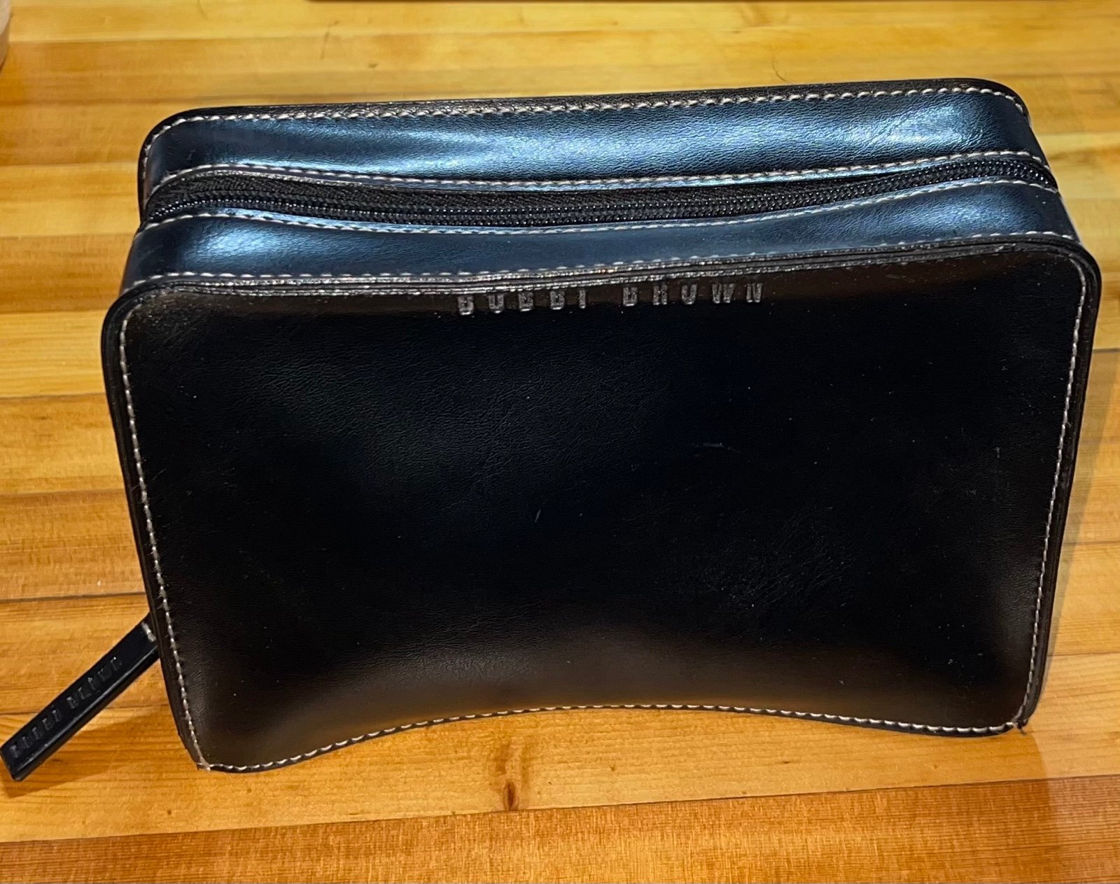 Large Bobbi Brown faux leather makeup bag
