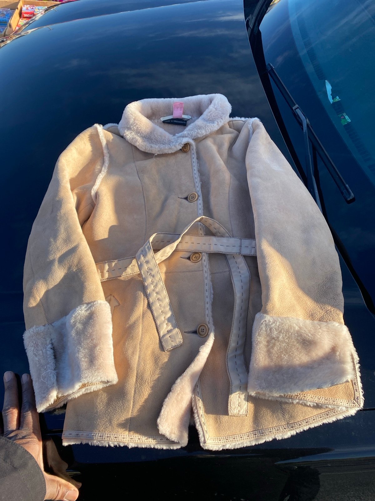 Marco Gianotti Womans Genuine Shearling Coat Warm Sz 8 US