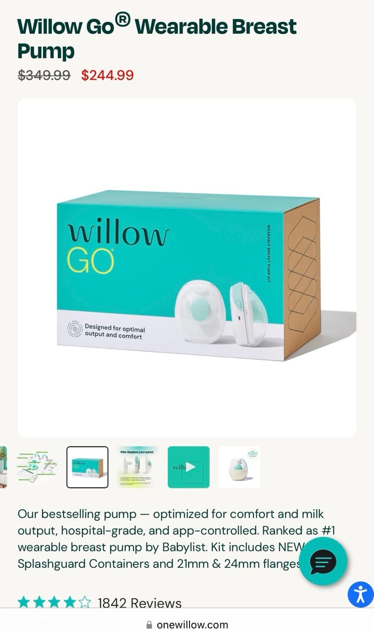 Willow Go breast pump