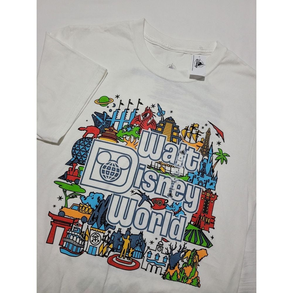 Walt Disney World Attractions Opening Dates Graphic Shirt Mens Size Small NWT