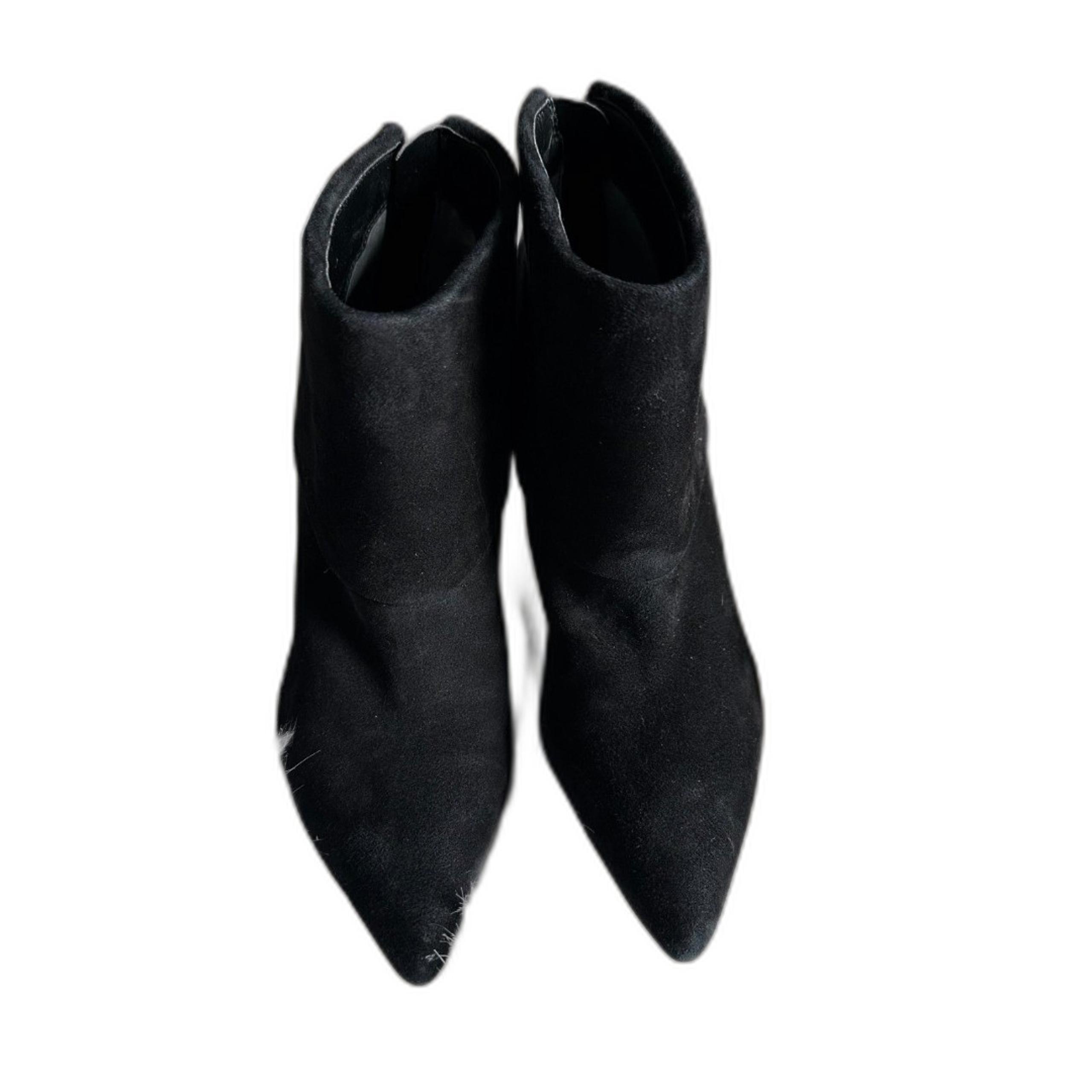 Ivanka Trump Black Suede High Heel Ankle Boots
