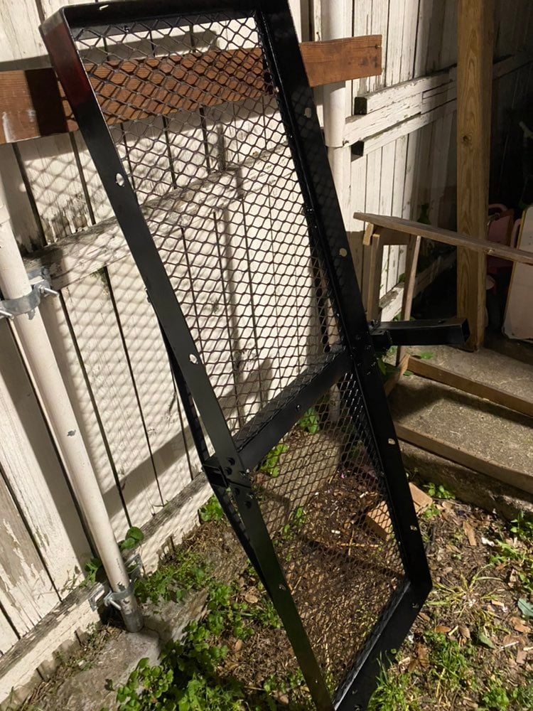 Cargo carrier tow hitch rack.