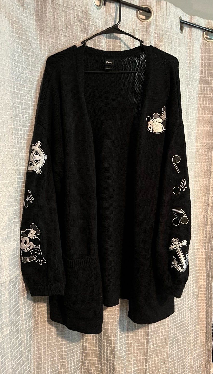 Disney Mickey Mouse Steamboat Willie Icons Open Cardigan