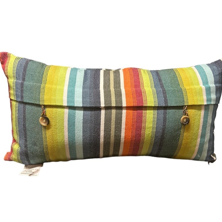 Devi Designs Indoor/Outdoor Multicolor Striped Pillow NEW with Tags. Devi Designs Indoor/Outdoor Multicolor Striped Pillow NEW with Tags.