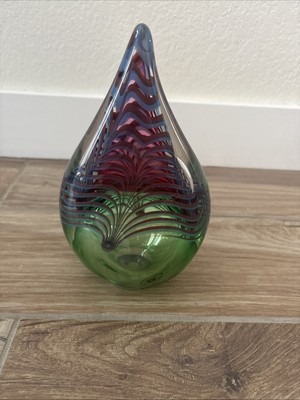 Hand Blown Crystal, Made in Poland- F &C Paperweight 3 Pounds Heavy Teardrop