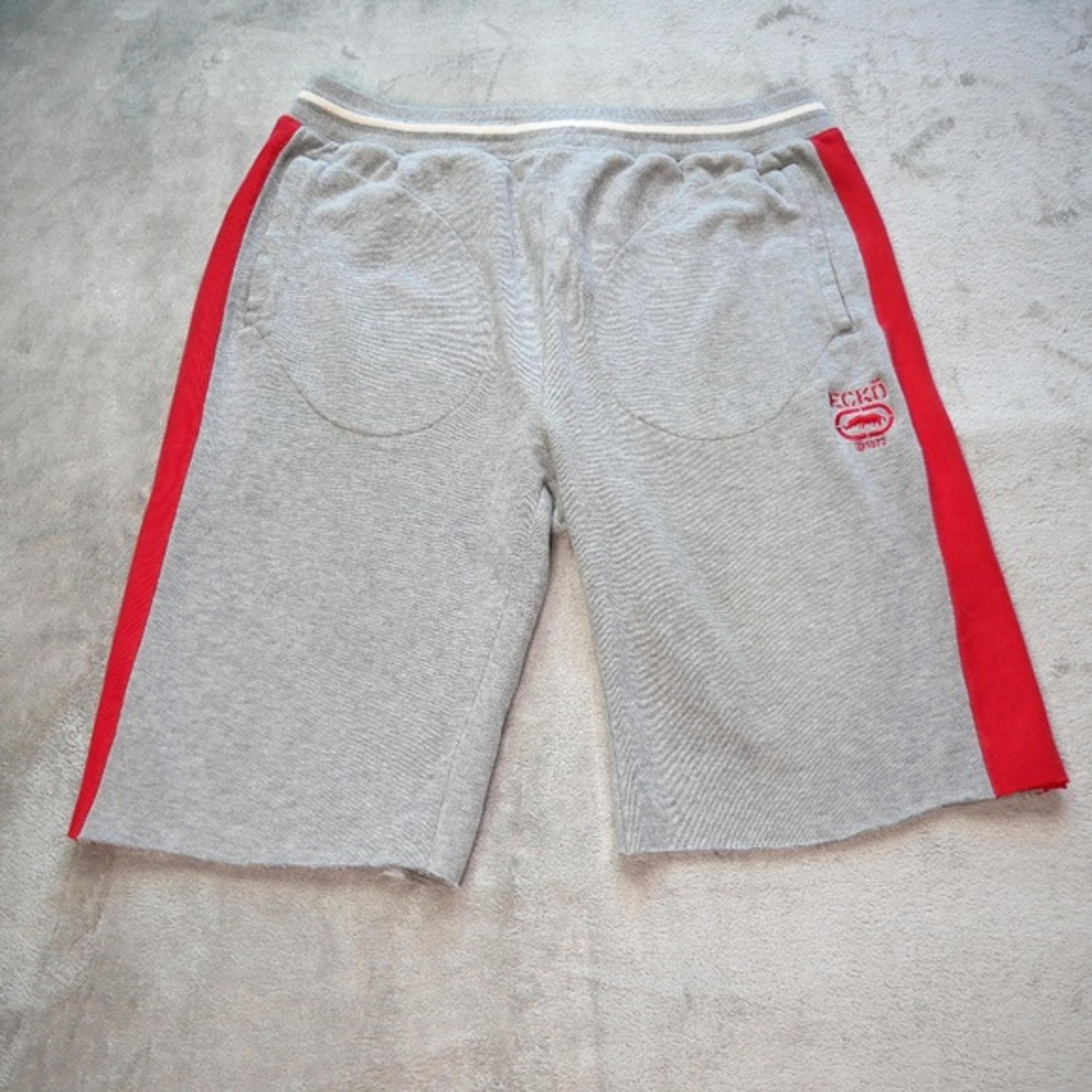 Vintage Y2k Ecko Unltd Mens Large Grey Red Streetwear Casual Athletic Shorts