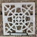Decorative Ornate Square White Enamel on Cast Iron Trivet Hot Plate (read)
