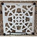 Decorative Ornate Square White Enamel on Cast Iron Trivet Hot Plate (read)