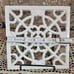 Decorative Ornate Square White Enamel on Cast Iron Trivet Hot Plate (read)