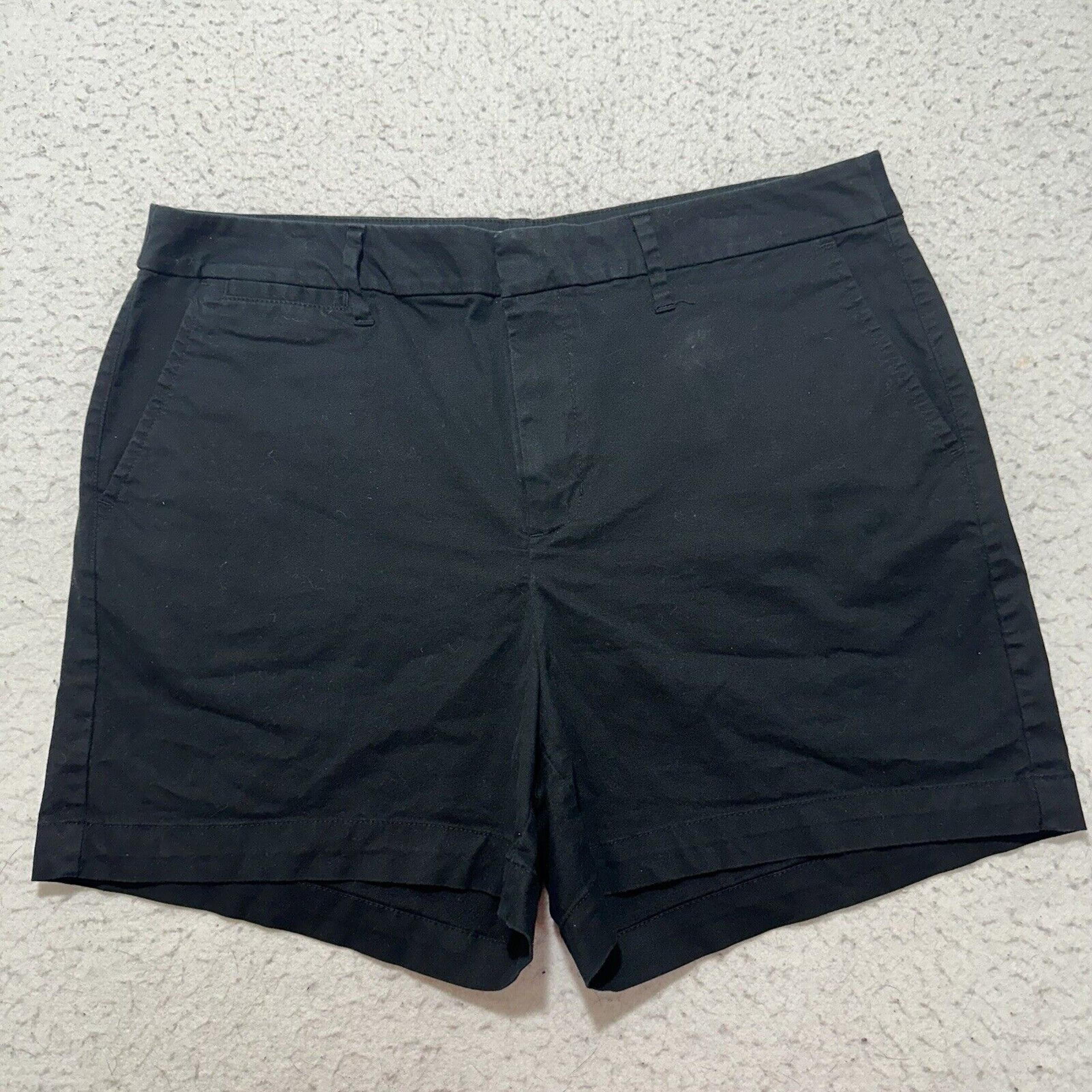 A New Day Women's 12 Stretch 4" Inseam Chino Flat Front Black Shorts