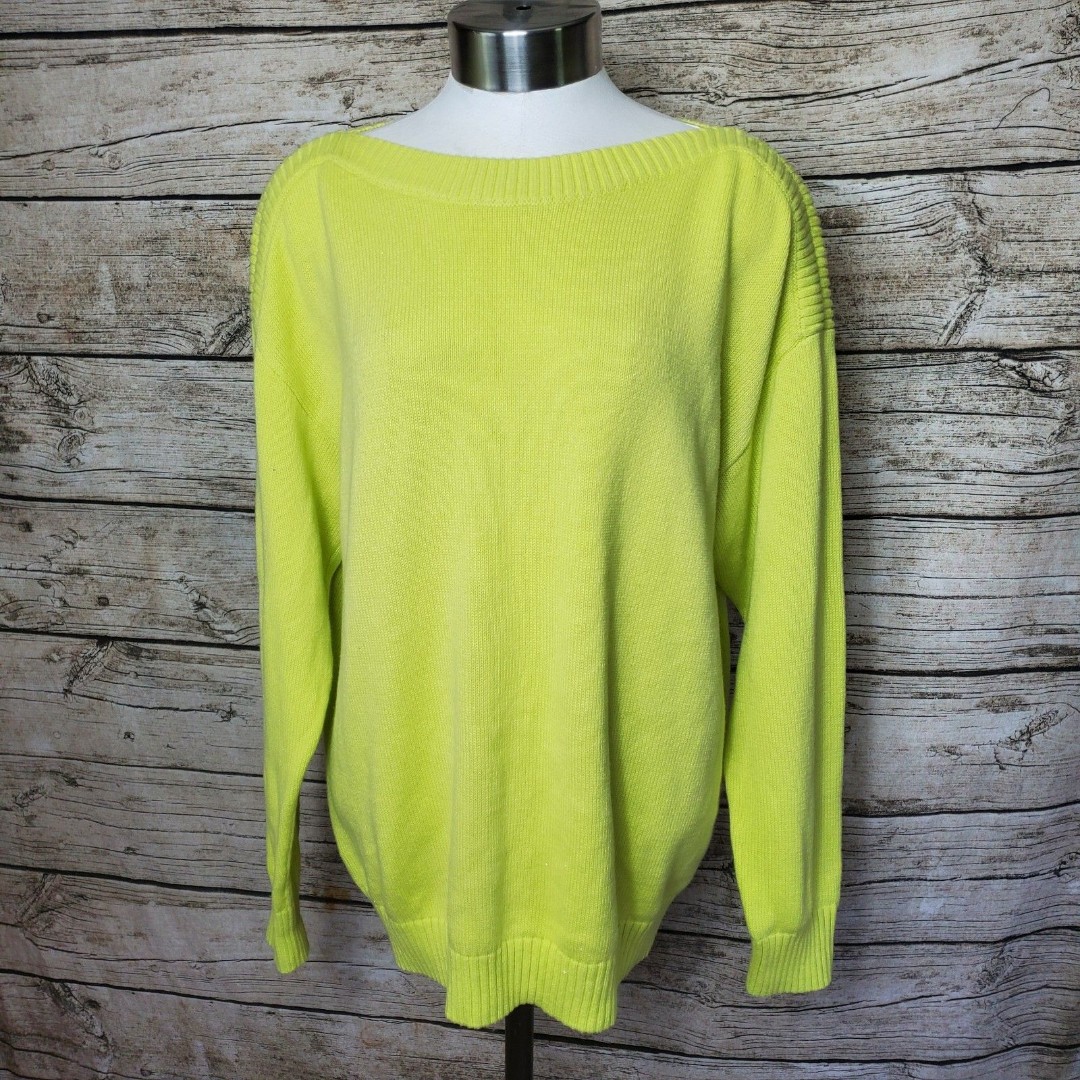 Loft Yellow Green Sweater Size Large NWT Reg 64.95