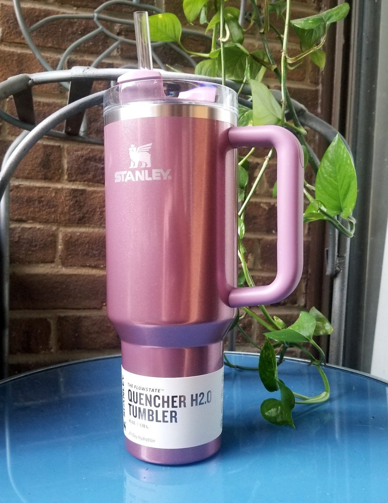 Pink / Purple Stanley Quencher H2.0 Tumbler, 40 oz - Mauve Shimmer