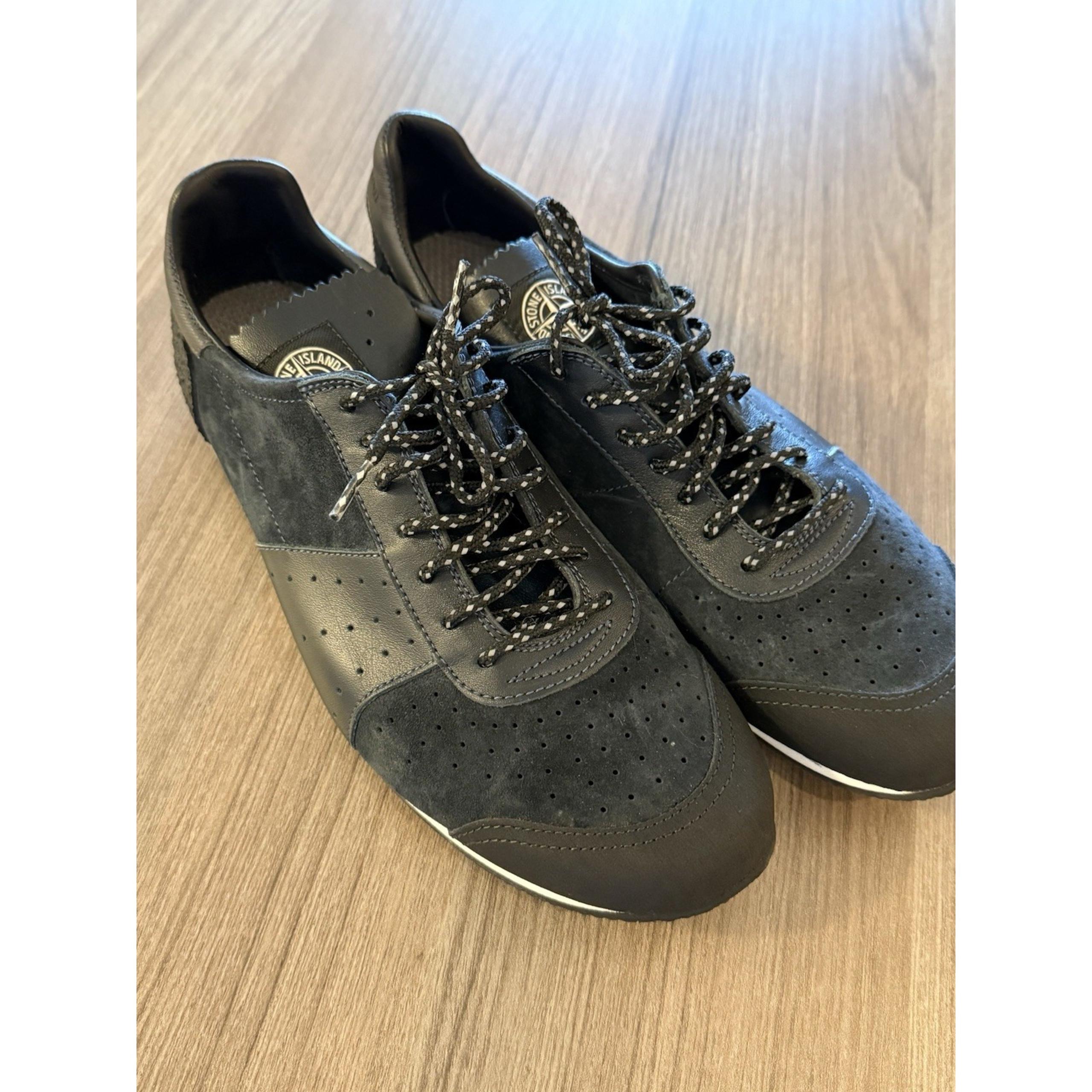 STONE ISLAND Men's Leather Suede Reflective Laces Sneakers Shoes Size 9.5 - 43