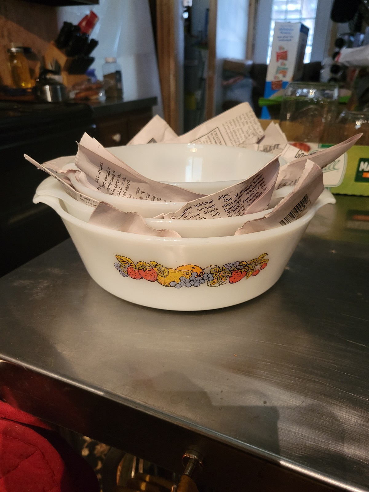 Fire King set of four casserole dishes