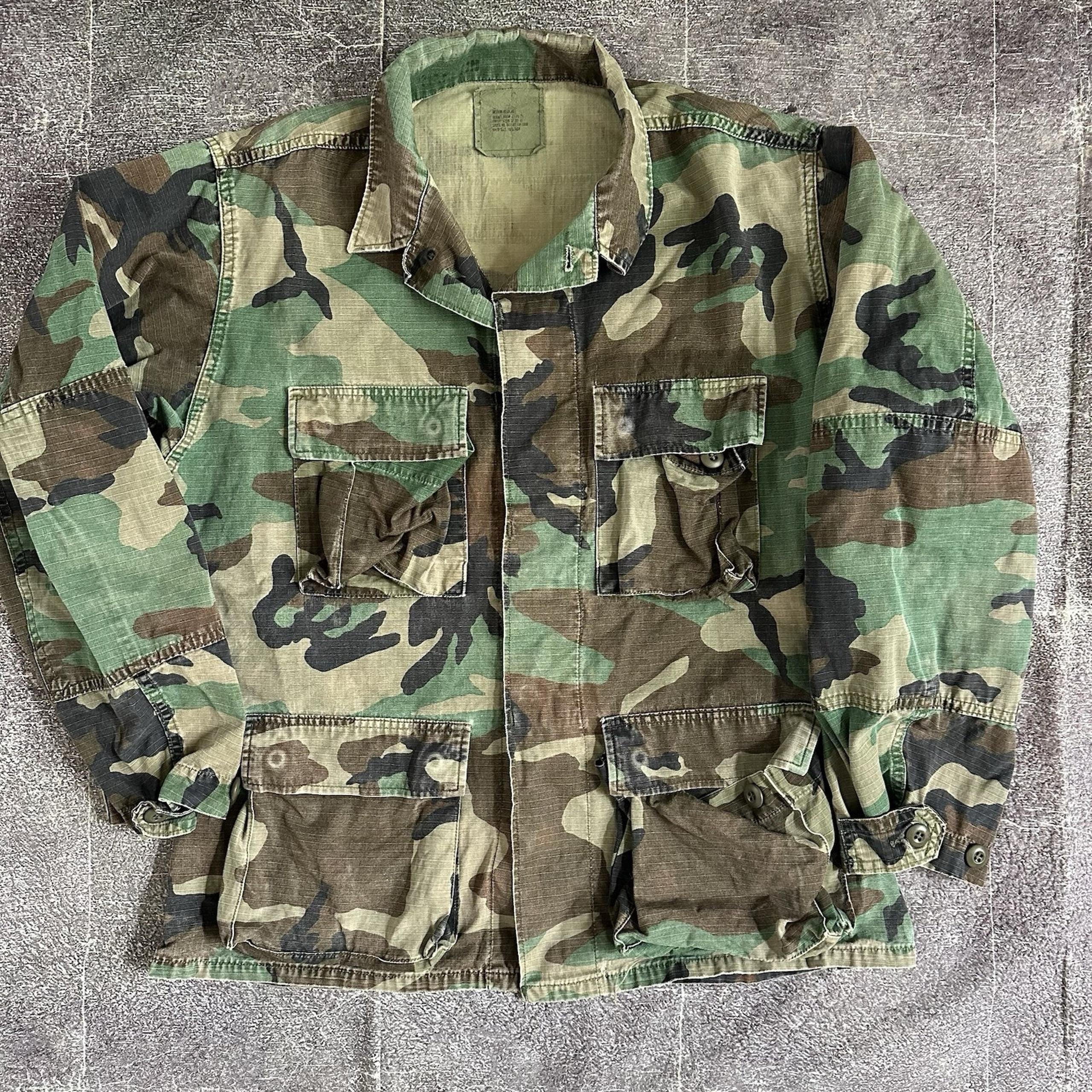 Men's Vintage 90's US Army Military Camouflage Button Up Light Shirt Jacket Sz M