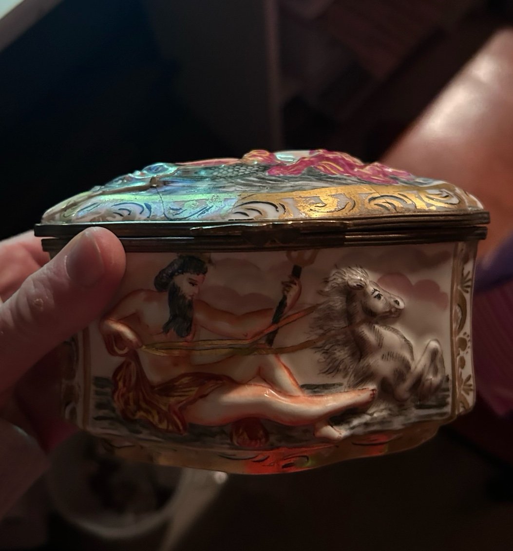 Antique Capodimonte Porcelain Trinket Box!