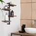 Under.Stated Wall Mounted Hanging Shelf | Rustic MDF Display Shelf with Four Arm
