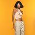 Zara Cropped Wrap Knit Top, Color: Sand, Size: M, NWOT