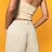 Zara Cropped Wrap Knit Top, Color: Sand, Size: M, NWOT