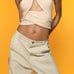 Zara Cropped Wrap Knit Top, Color: Sand, Size: M, NWOT