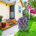 Artificial Faux Hanging Flowers Plants Baskets for Outdoor Spring Summer Decorat