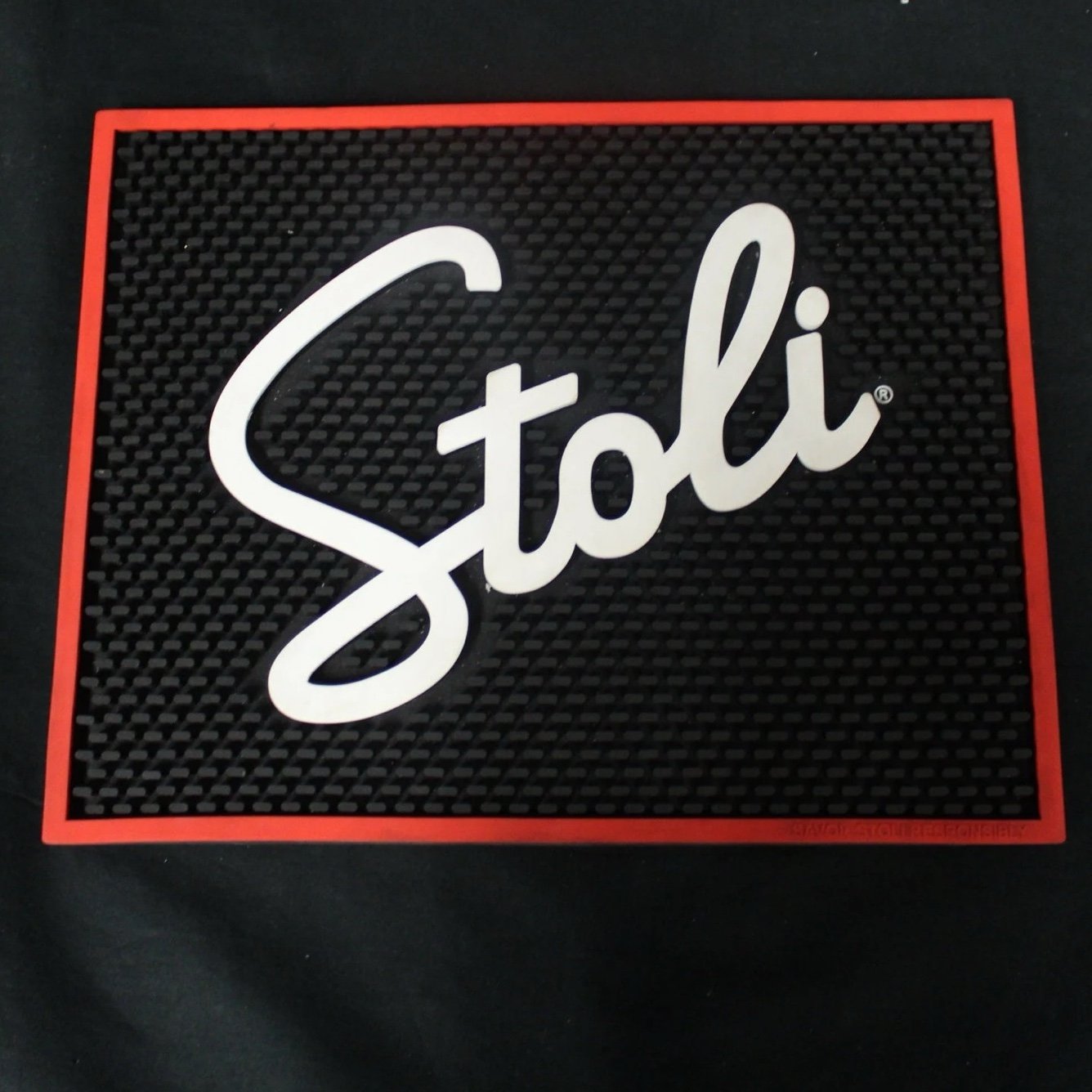 Vintage Stoli Stolichnaya Russian Vodka Rubber Bar Pour Mat
